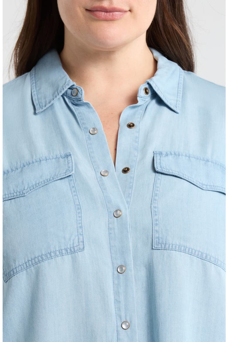 Chambray Snap-Up Shirt, Alternate, color, MALIBU LIGHT