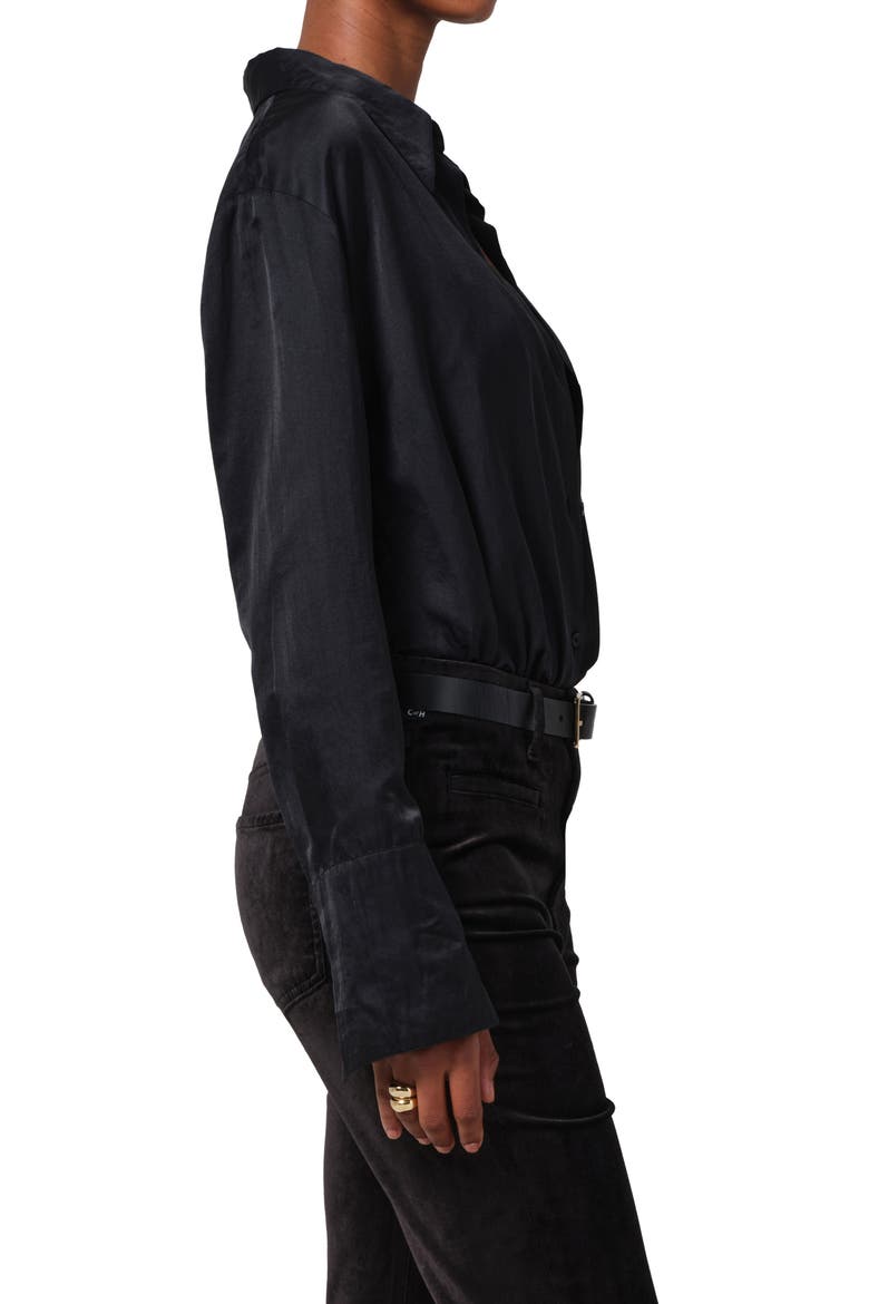 Camilia Satin Shirt, Alternate, color, BLACK