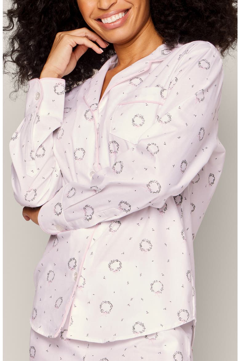 Somerset Wreath Cotton Pajamas, Alternate, color, WHITE