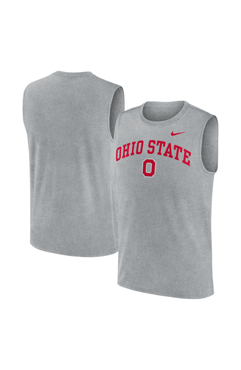 Nike Men's Nike Heather Gray Ohio State Buckeyes Primetime Legend Arch Dri-FIT Muscle Tank Top, Main, color, Heather Gray