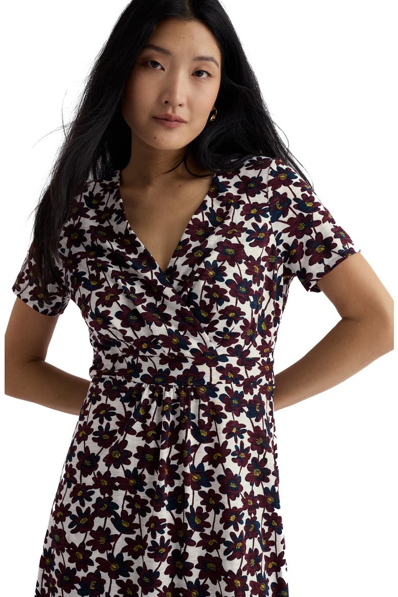 Chapelle Floral Organic Cotton Jersey Midi Dress, Alternate, color, Inked Cosmos Chalk
