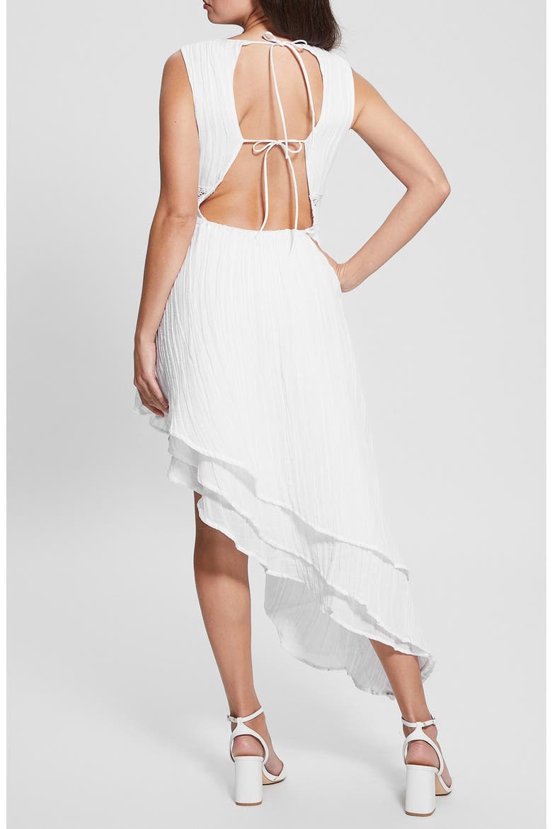 Danny Asymmetric Hem Dress, Alternate, color, PURE WHITE