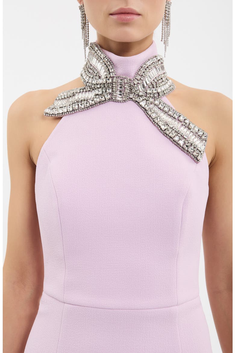 Yolanda Embellished Halter Gown, Alternate, color, LILAC