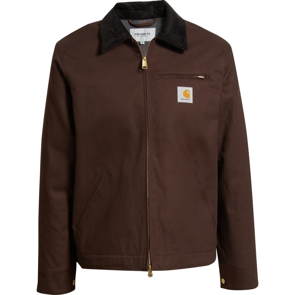 Carhartt Work In Progress Detroit Canvas Worker Jacket In Brown