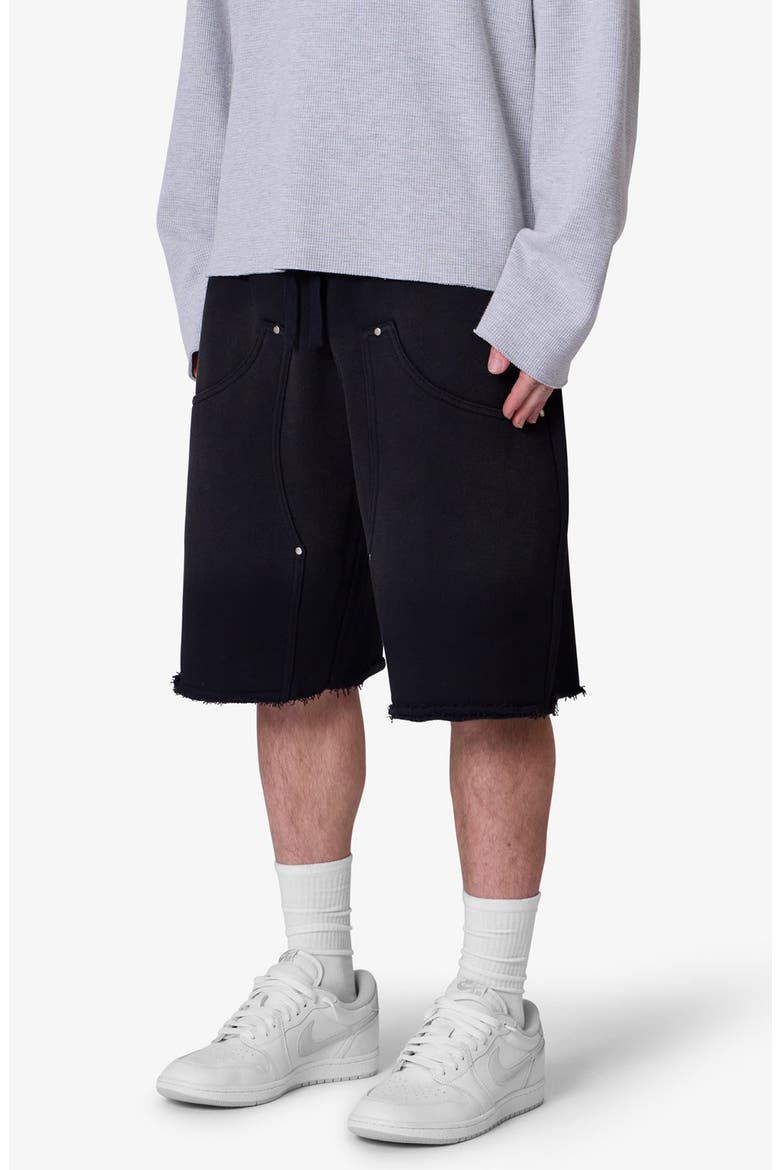 West Double Knee Sweat Shorts, Alternate, color, WASHED BLACK
