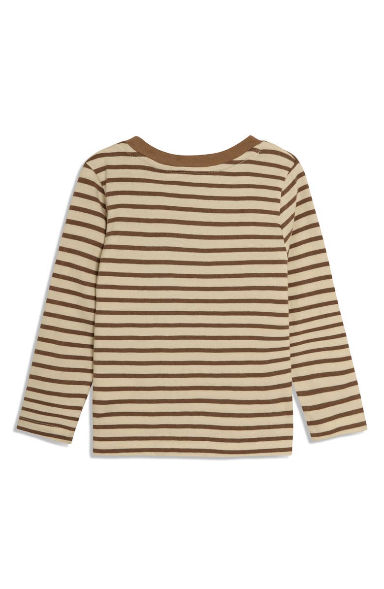 Stripe Long Sleeve Cotton T-Shirt & Corduroy Overalls Set
