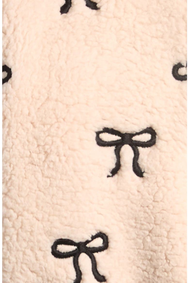 Kids' Bow Detail High Pile Fleece Pullover, Alternate, color, BEIGE