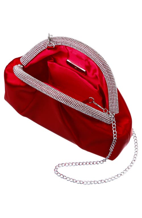 Nina Jane Frame Clutch In Red Rouge