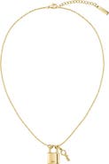 Lacoste Symbol Lock & Key Pendant Necklace