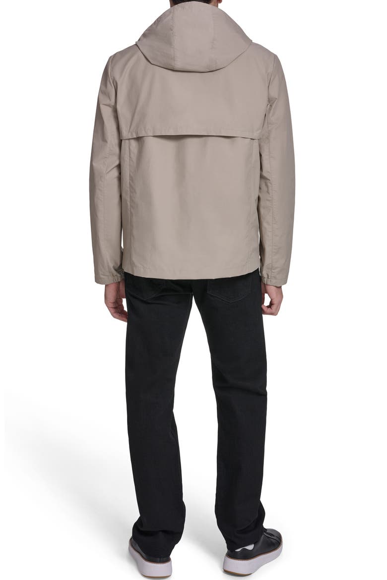 Water Resistant Packable Hooded Cotton Blend Running Jacket, Alternate, color, KHAKI