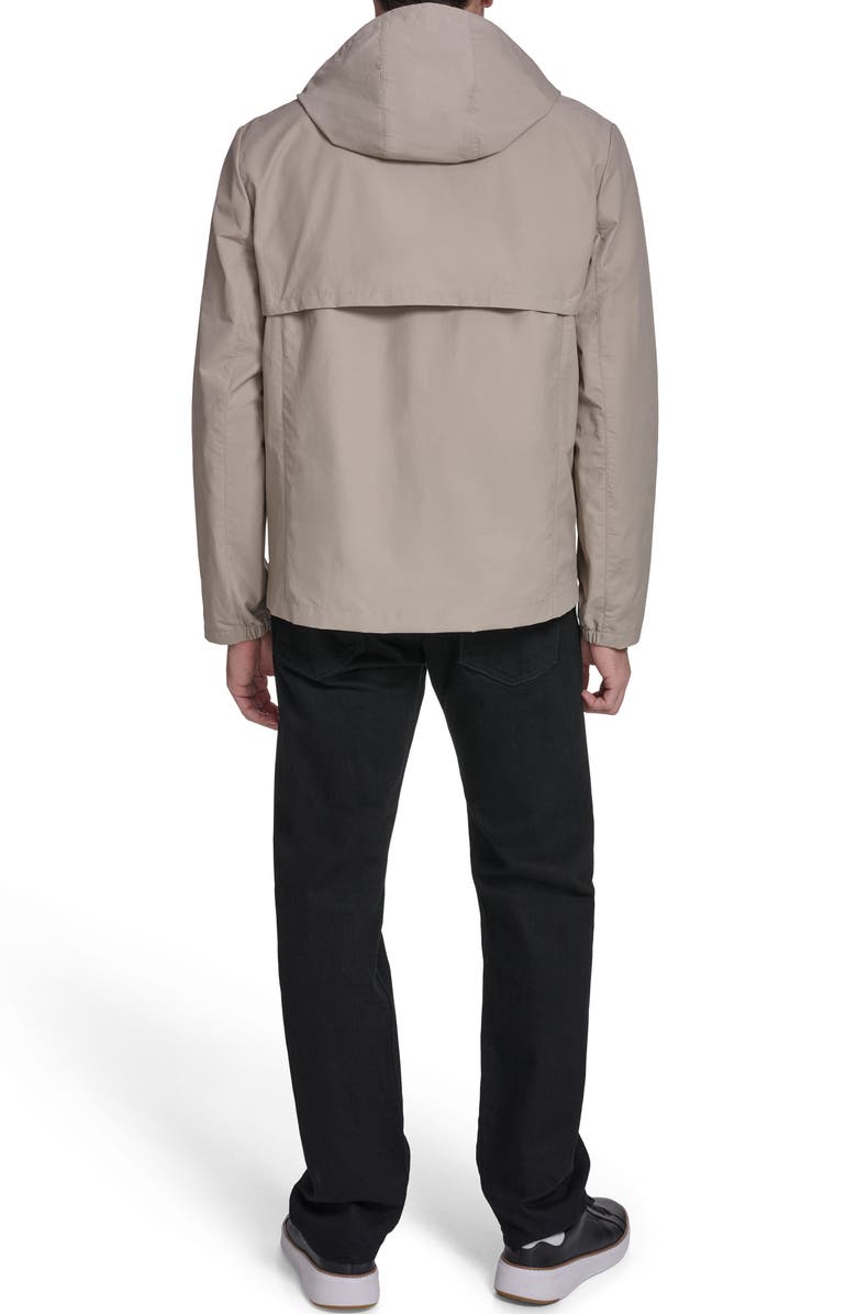 Cole Haan Signature Water Resistant Packable Hooded Cotton Blend Running Jacket, Alternate, color, Khaki