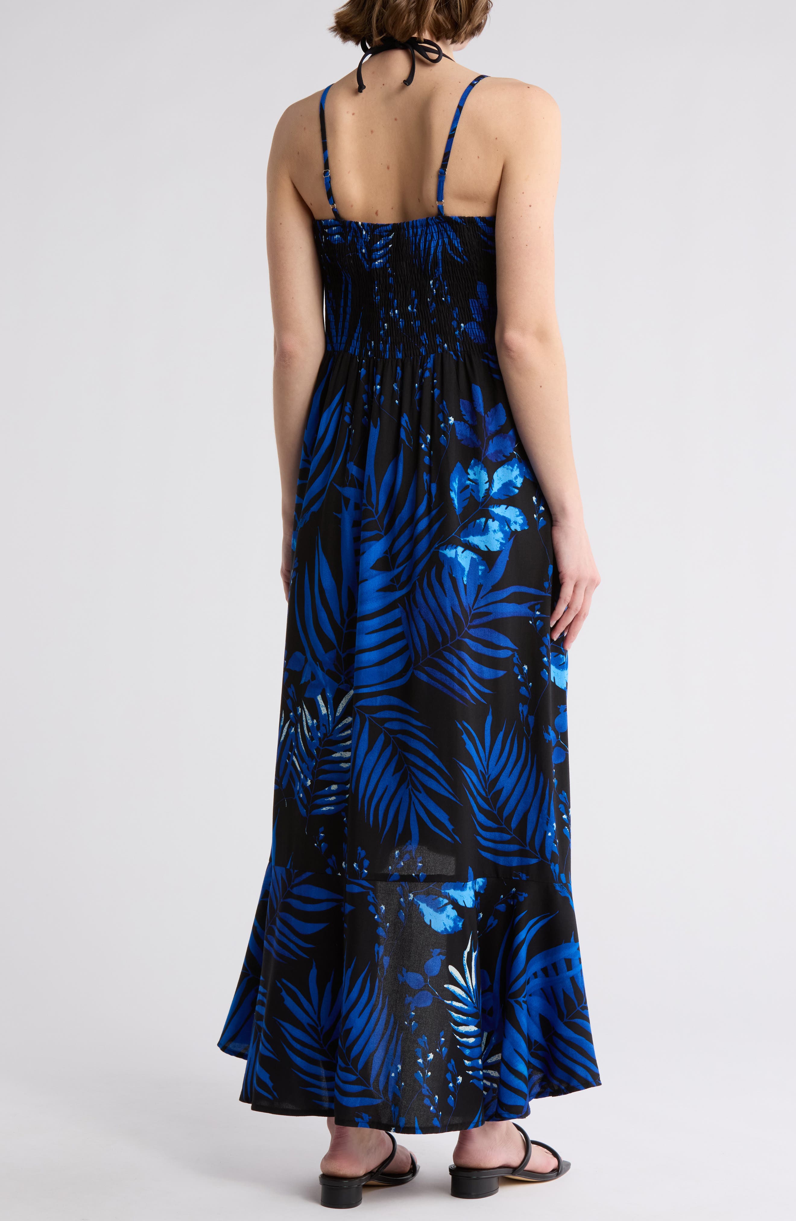 Leaf Printed Hi-Lo Flounce Hem Dress - image 2