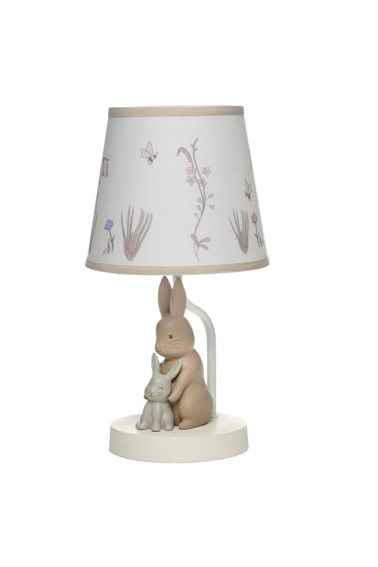 Signature Bunny Hop Hand-Painted Resin Rabbits Lamp with Shade, Alternate, color, Cream