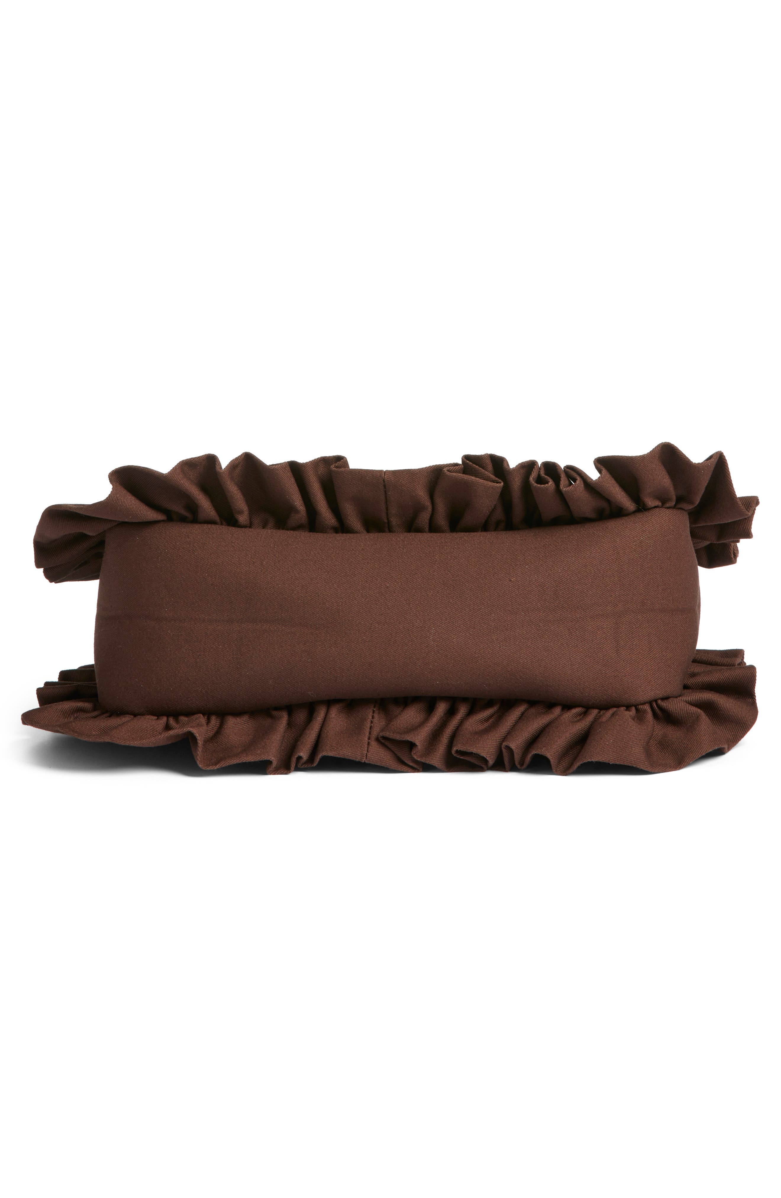 Baggy London Ruffle Twill Bowler Bag, Alternate, color, Brown