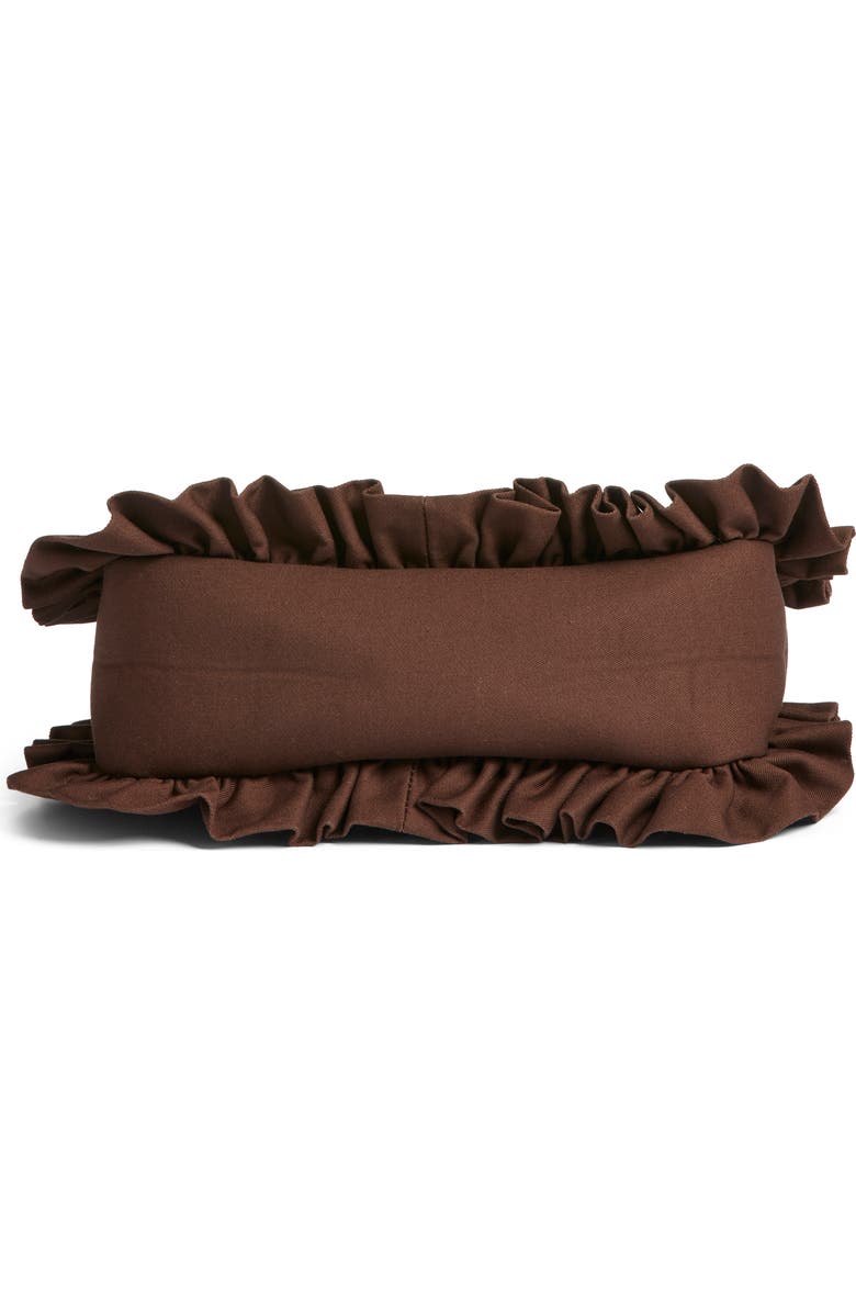 Baggy London Ruffle Twill Bowler Bag, Alternate, color, Brown