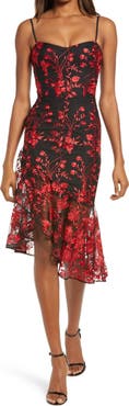 Dress the Population Cantrelle Asymmetrical Hem Cocktail Dress