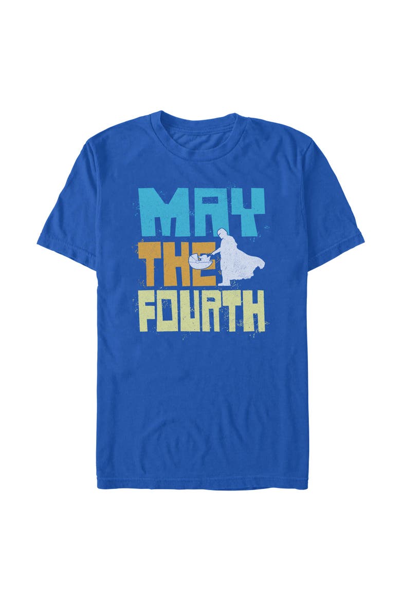 Men's Distressed Splatter May The Fourth Short Sleeve Graphic T-Shirt, Main, color, Royal Blue