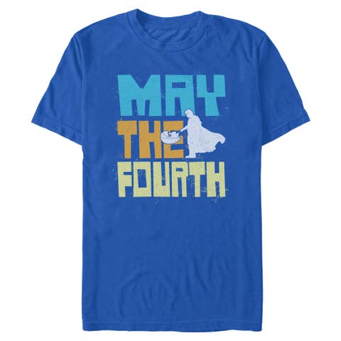 Mens Star Wars The Mandalorian Distressed Splatter May The Fourth T Shirt