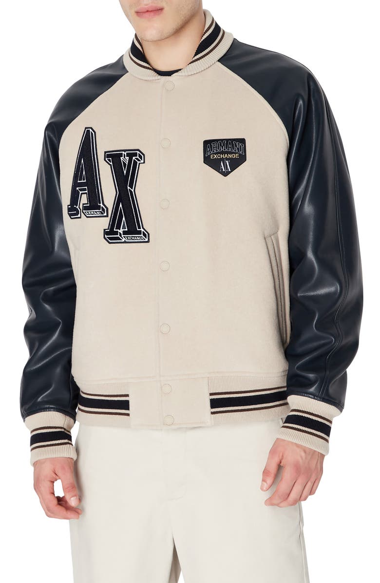 Armani Exchange Collegiate Bomber Jacket, Main, color, 