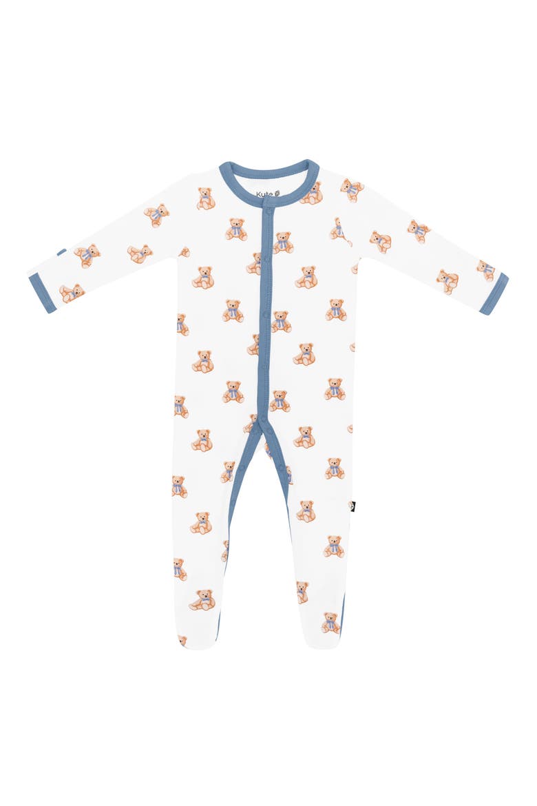 Teddy Bear Snap Footie, Main, color, TEDDY BEAR