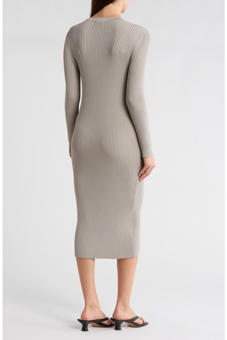 Rib Knit Cardigan Midi Dress, Alternate, color, SOFT GREY
