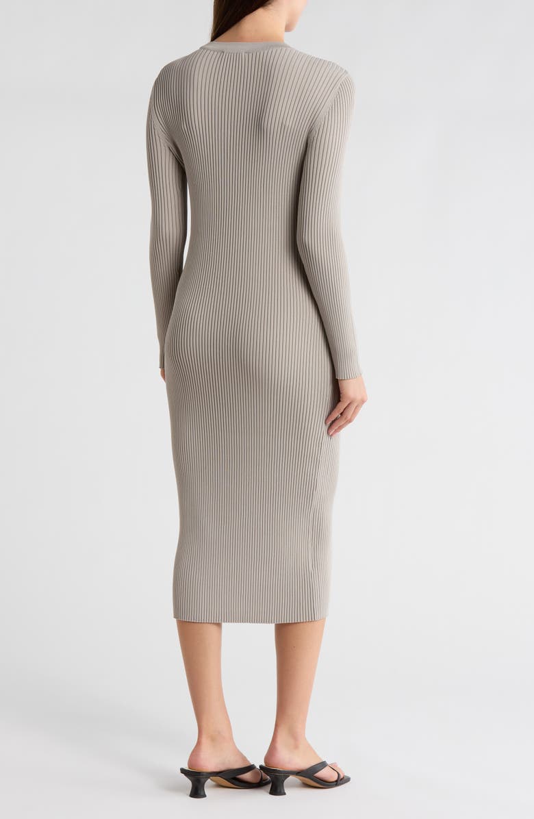 1.STATE Rib Knit Cardigan Midi Dress, Alternate, color, Soft Grey