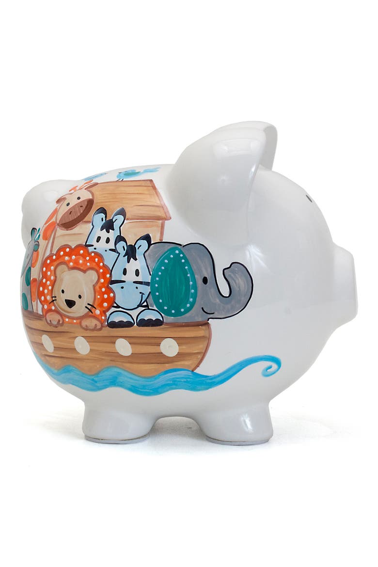 Noah's Ark Ceramic Piggy Bank, Alternate, color, WHITE