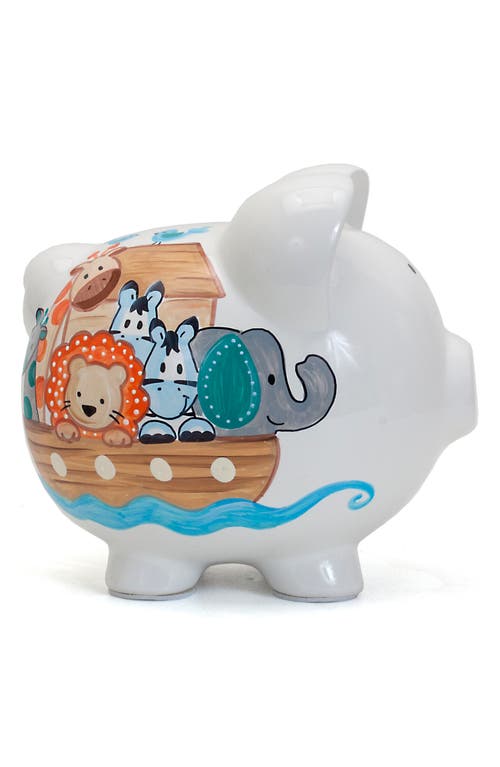 Child To Cherish Noah's Ark Ceramic Piggy Bank In White