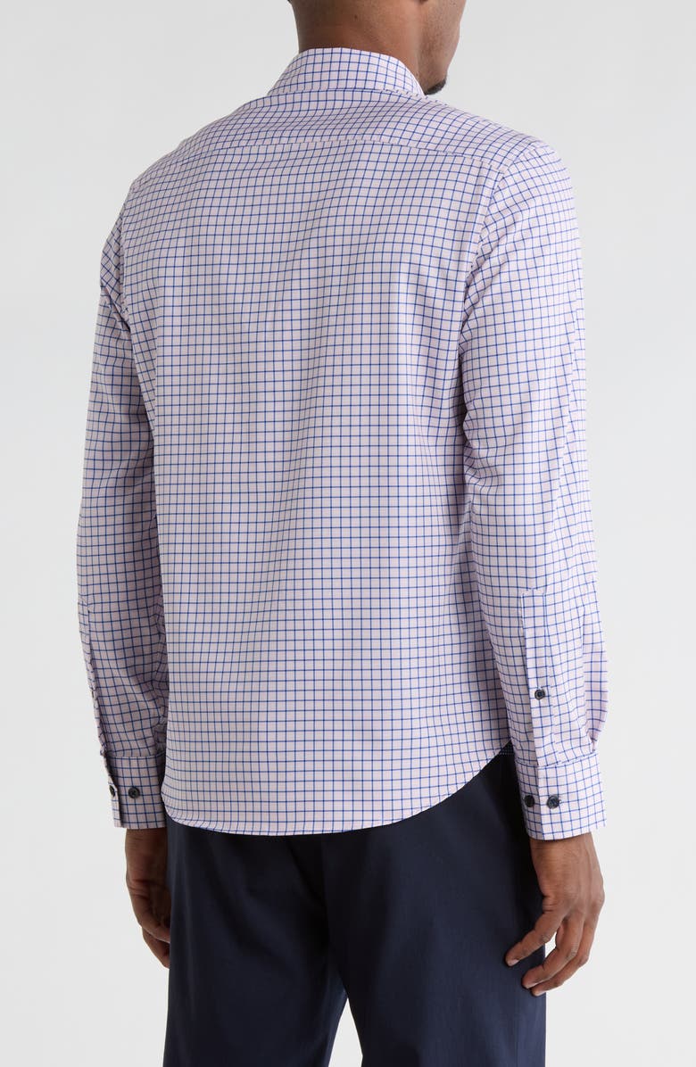 CONSTRUCT Grid Print Stretch Dress Shirt, Alternate, color, Orange/ Blue