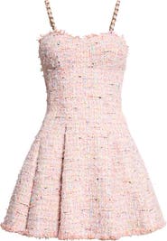 Balmain Multicolor Flared Tweed Minidress