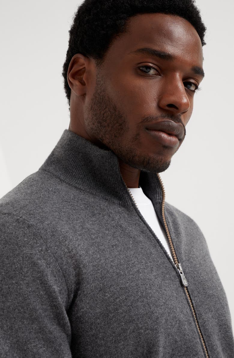 Brunello Cucinelli Cashmere turtleneck cardigan with zipper, Alternate, color, 