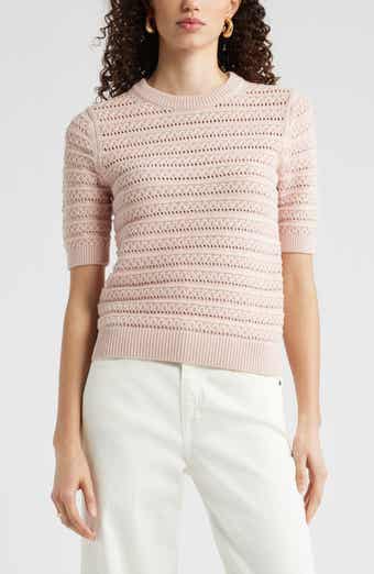 Open Stitch Crewneck Sweater