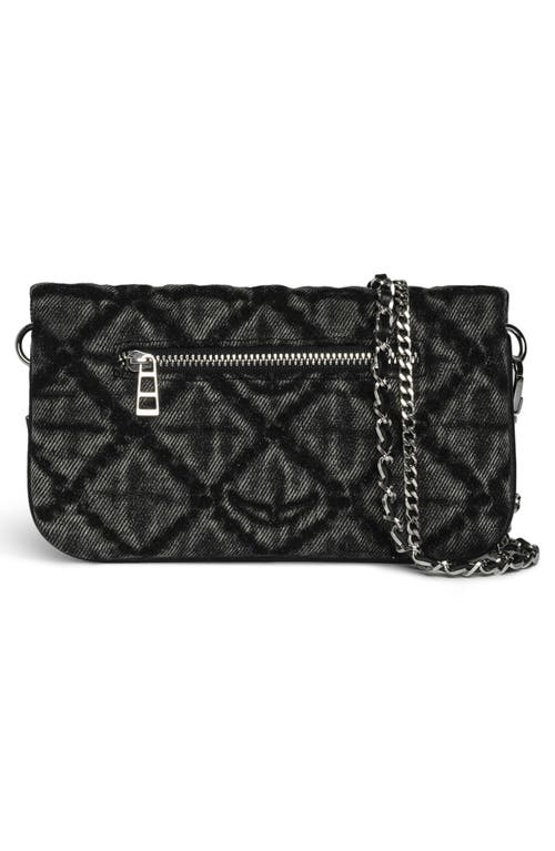 Zadig & Voltaire Rock Denim Monogram Crossbody Bag In Black