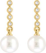 EFFY Diamond & Freshwater Pearl Drop Earrings