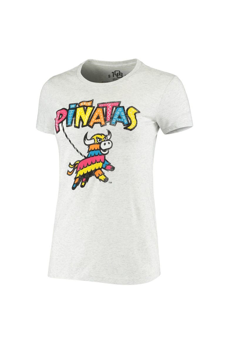 Women's Heathered Gray Piñatas de Erie Copa de la Diversion Script Tri-Blend Scoop Neck T-Shirt, Alternate, color, Gray