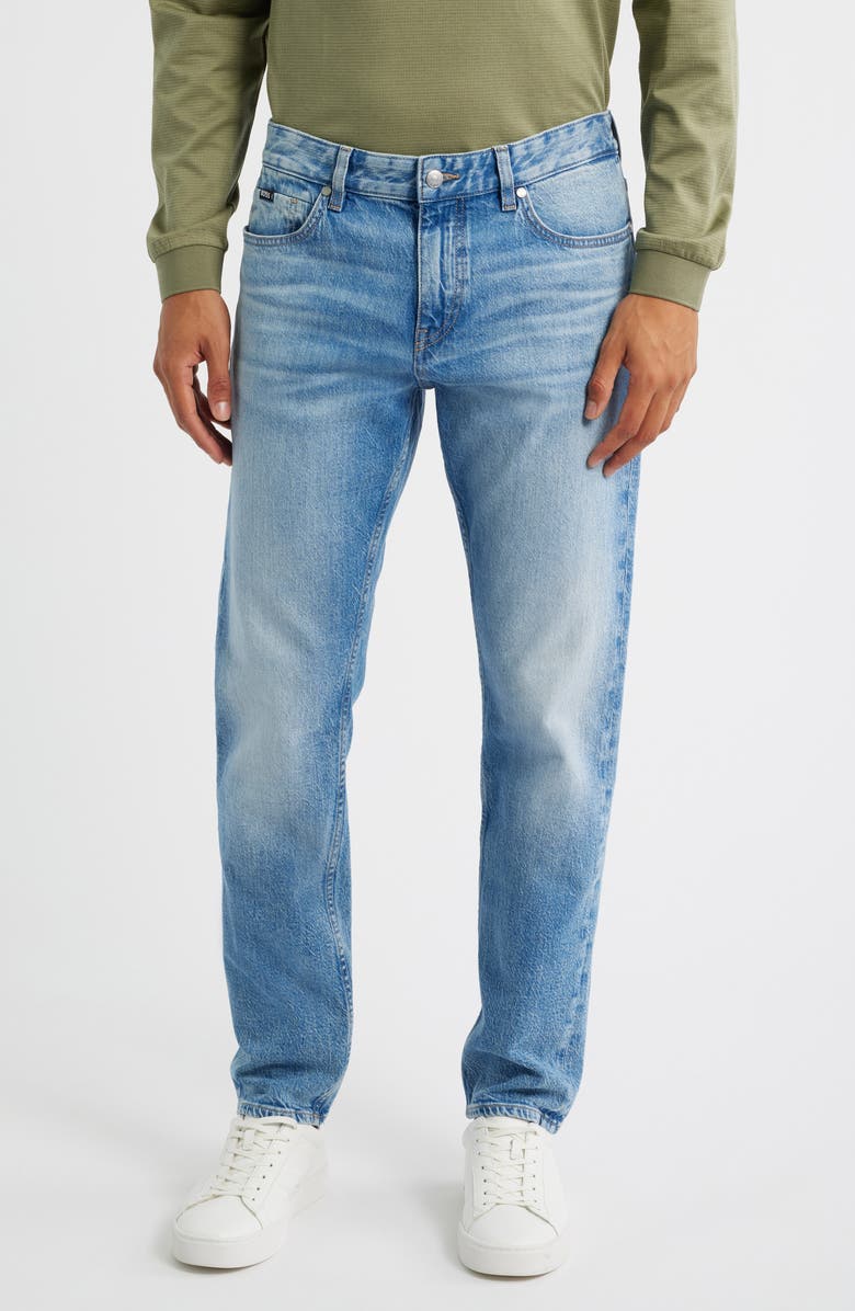 BOSS Delaware Slim Fit Jeans, Main, color, Bright Blue