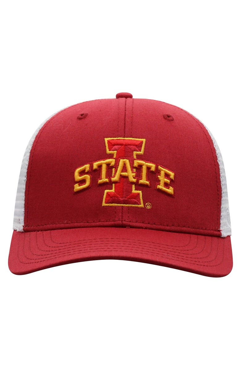 TOP OF THE WORLD Men's Top of the World Cardinal/White Iowa State Cyclones Trucker Snapback Hat, Alternate, color, Cardinal