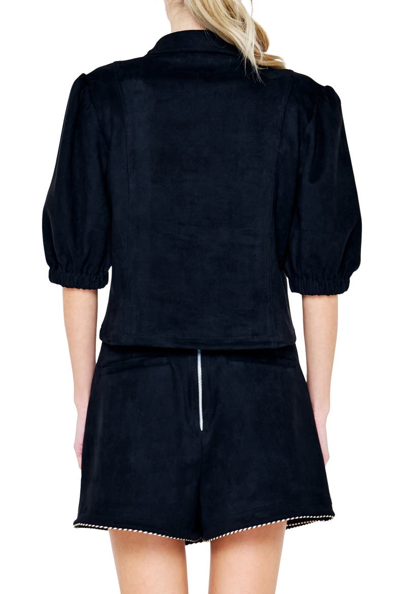 Vynessa Faux Suede Top, Alternate, color, BLACK