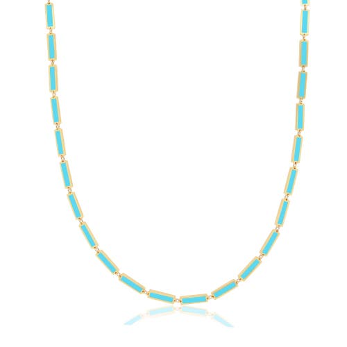 The Lovery Fine Jewelry Turquoise Bar Necklace In Blue