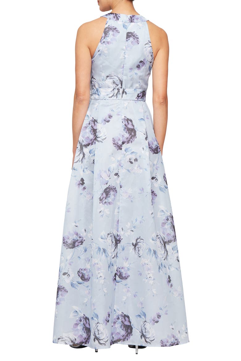Floral Shimmer Organza Gown, Alternate, color, PURPLE MULTI