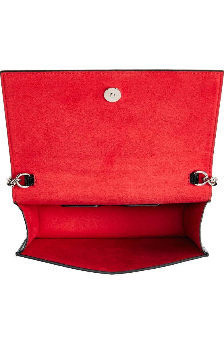 McQueen Alexander McQueen Mini Skull Croc Embossed Leather Shoulder Bag, Alternate, color, Black