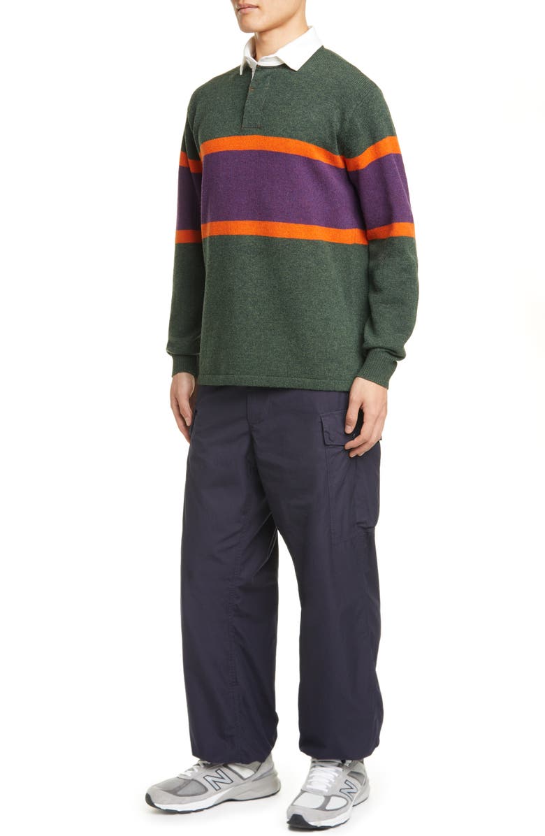 BEAMS Plus Rugby Stripe Wool Sweater, Alternate, color,