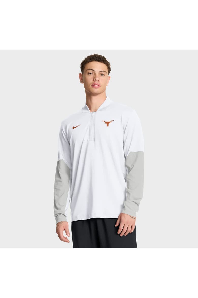 Men's Nike White Texas Longhorns One Goal Performance Half-Zip Pullover, Alternate, color, White