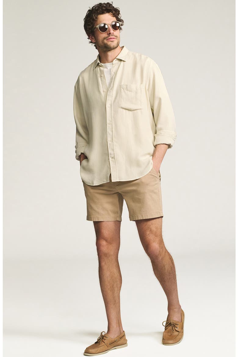 Hampton Slim Fit Twill Chino Shorts, Alternate, color, PEBBLE TWILL