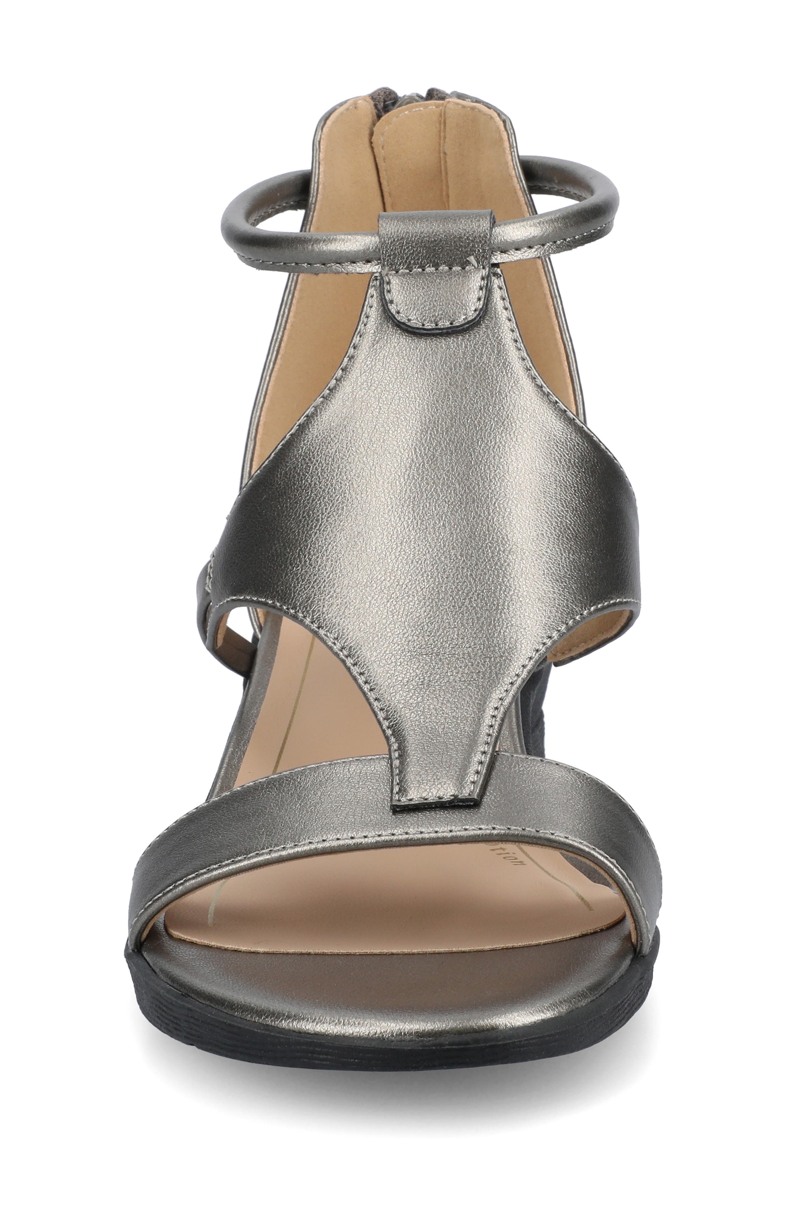 JOURNEE Trayle Wedge Sandal, Alternate, color, PEWTER