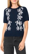 Parker Embroidered Short Sleeve Crewneck Sweater