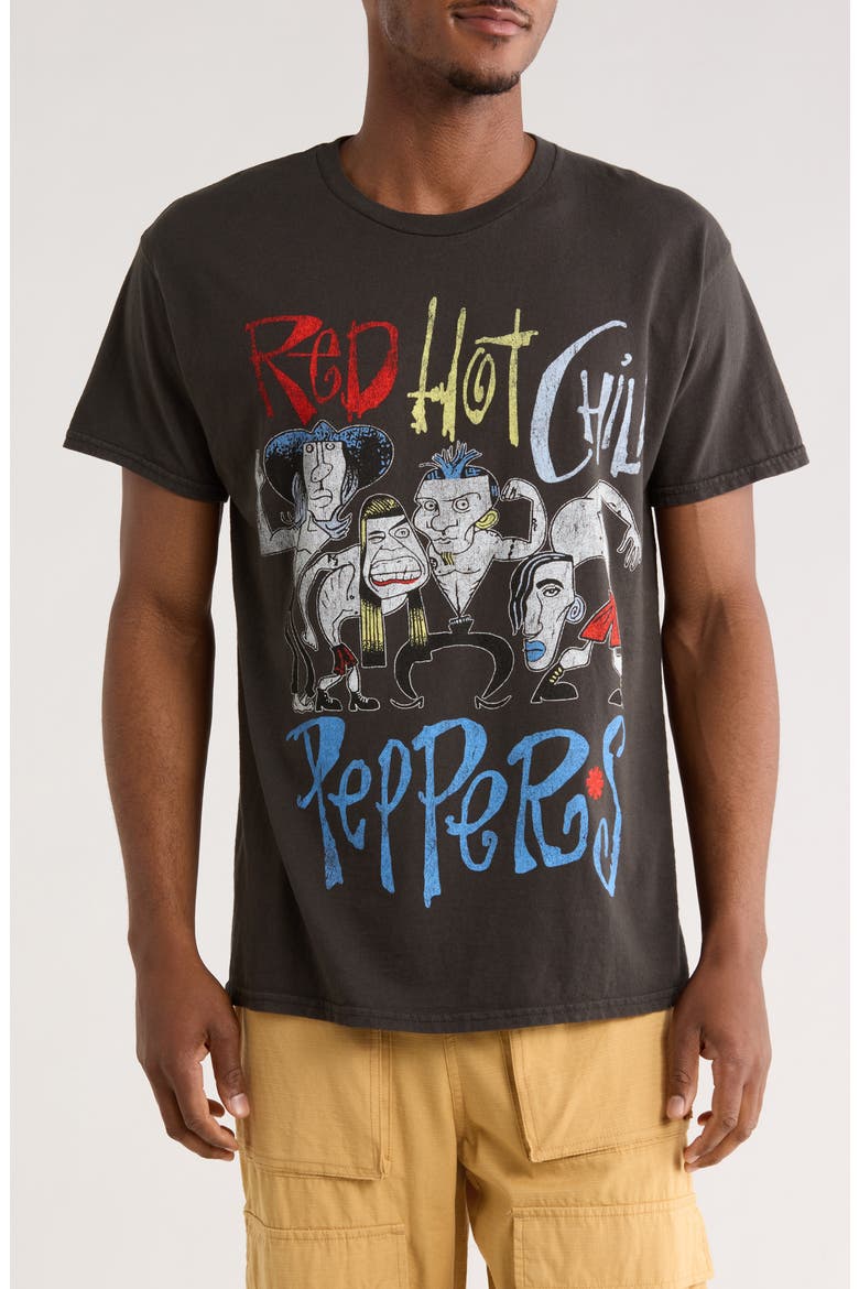 Red Hot Chili Peppers Cotton Graphic T-Shirt, Main, color, BLACK PIGMENT DYE