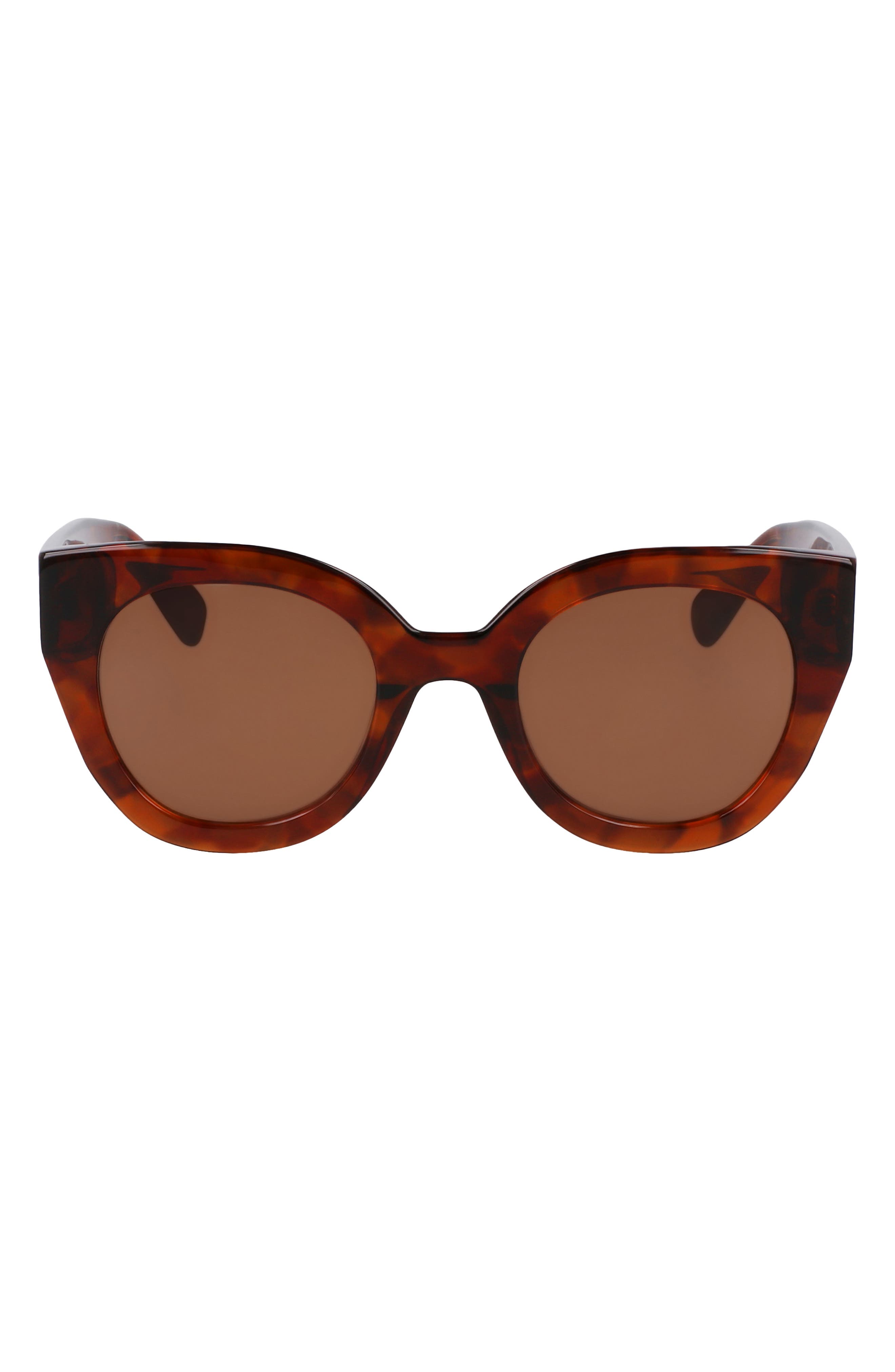 Longchamp Heritage 49mm Small Round Sunglasses