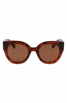 Longchamp Heritage 49mm Small Round Sunglasses