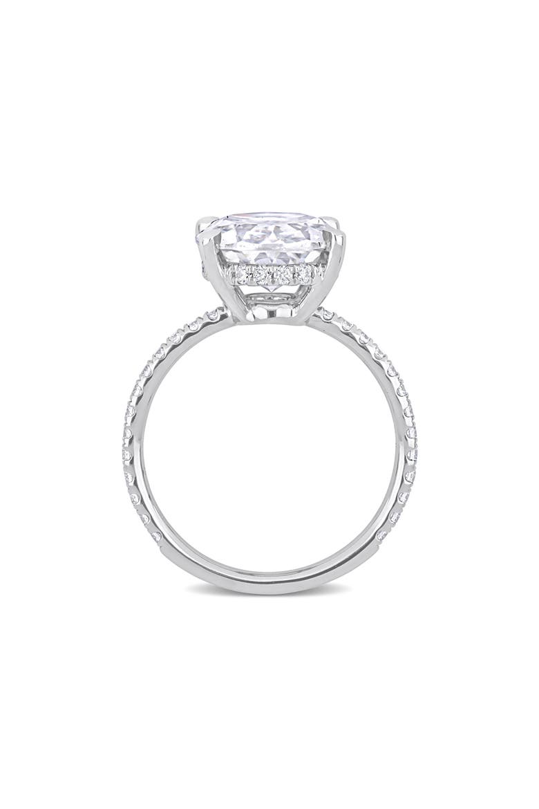 Lab Created Moissanite Ring, Alternate, color, WHITE